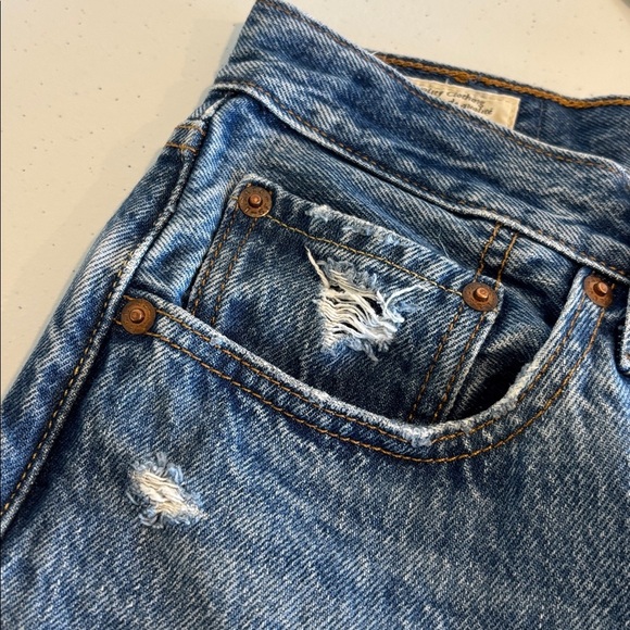 Levi's Premium 501 Button Fly Cropped Straight Leg Jeans medium blue size 27 - Picture 14 of 16